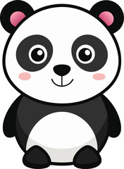 Fototapeta premium Panda vecto silhouette white background 
