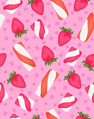seamless pattern with strawberries