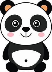 Vector Drawing of cute panda