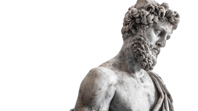 Greek sculpture on transparent background