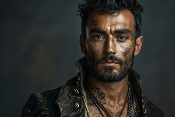 Navy marine adventure film movie fairytale pirate conceptual poster banner book cover, Generative AI