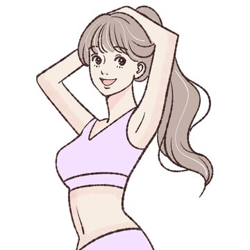 woman in pink athletic wear smiling clip art preview