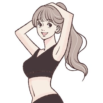 woman in black sports bra clip art preview