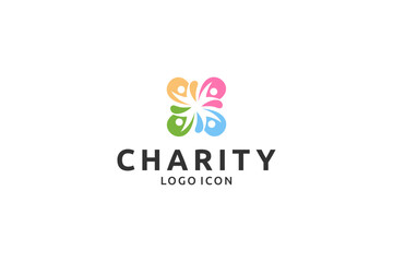 Social foundation logo with colorful concept