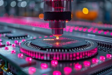 Computer chip manufacturing, semiconductor packaging process. Generative AI