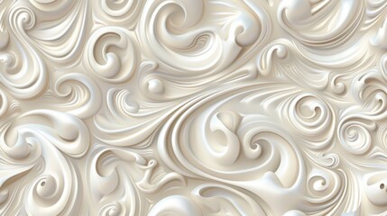 Elegant cream-colored seamless pattern with intricate swirls, ideal for sophisticated and luxurious designs.
