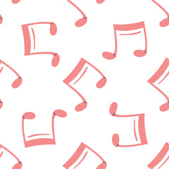 Vector flat style music Illustration. Musical note seamless pattern. Back to School.