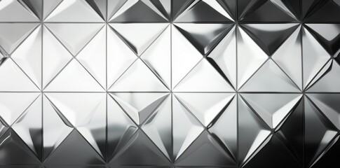 Obraz premium Abstract Geometric Pattern with Shiny Chrome Tiles