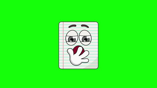 paper Yawning face animation, insufficient sleep, boredom with a person or topic