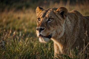 Obraz premium lion in the forest 