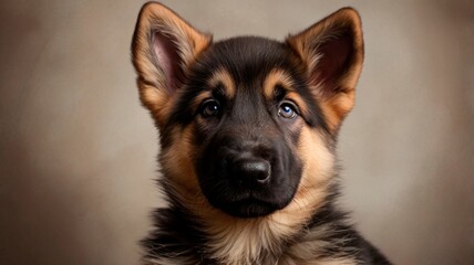 german shepherd puppy portrait