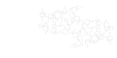 Vector abstract technology on a white background. High-tech hexagon geometric connection system