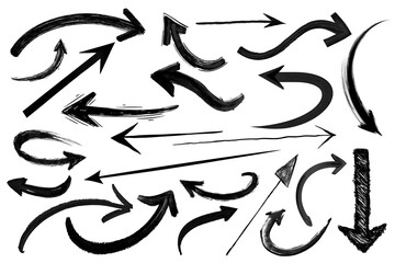 Brush arrows png cut out set