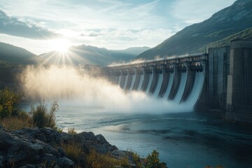 Fototapeta premium Hydropower: A large dam