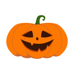 Funny Halloween orange pumpkin - Jack o'lantern. Illustration on transparent background