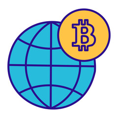 Hand Drawn Bitcoin Icon Vector