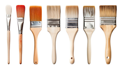 Art brush png element set, transparent background