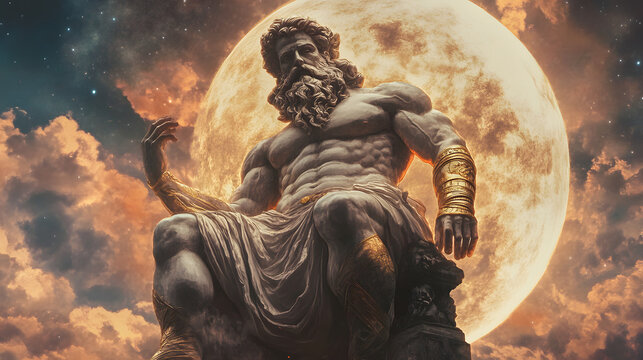 Greek God Uranus illustration, Uranus, the personification of the sky and one of the Greek primordial deities