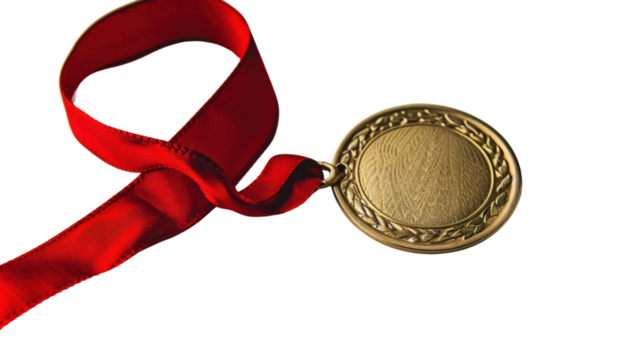 Golden medal 1st on transparent background
