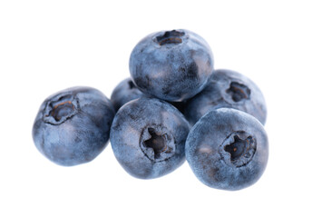 Fresh blueberry isolated on white background. Bilberry or whortleberry berries. Clipping path.