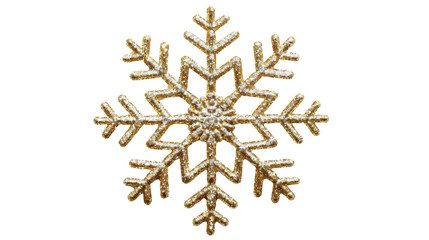 Gold snowflake glitter on transparent background