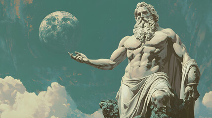 Obraz premium Greek God Uranus illustration, Uranus, the personification of the sky and one of the Greek primordial deities