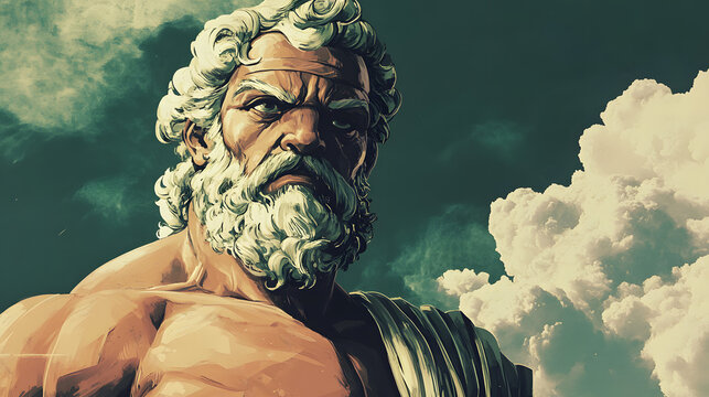 Greek Titan Cronus illustration, Cronus, God of harvests and personification of destructive time. The leader of the Titans