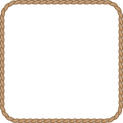 Square rope frameborder web, banner, presentation, cut out, isolated with transparent background. vector illustration.