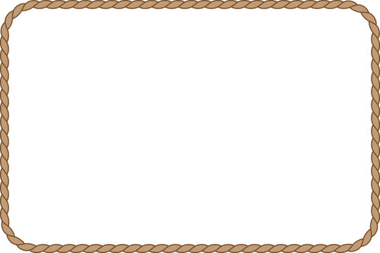 Rectangle rope frameborder with 6x4 aspect ratio web, banner, presentation, cut out, isolated with transparent background. vector illustration.