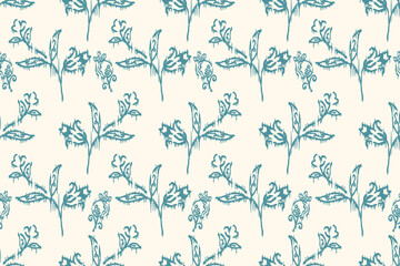 Motifs African paisley boho Floral Ikat seamless pattern embroidery border. Ethnic ikat flower design for Ikat pattern and Ethnic Pattern.Border indian floral Aztec embroidery border patterns.