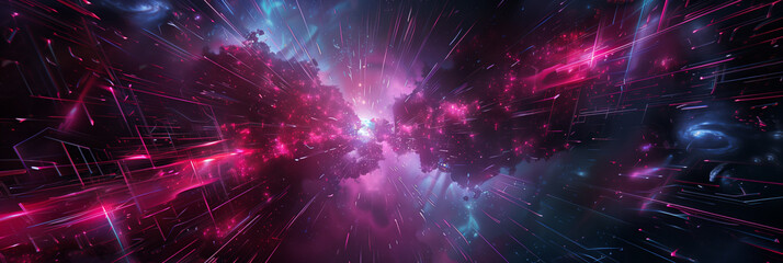 Obraz premium Sci-fi futuristic technology web banner or background