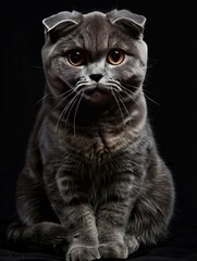 Fototapeta premium Scottish Fold Cat with Orange Eyes
