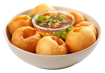 PNG  Pani puri indian food bread meal dish.