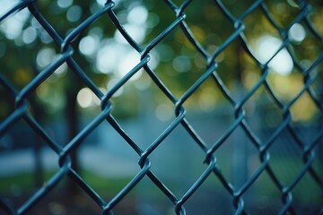 Fototapeta premium Close-up of Chain Link Fence