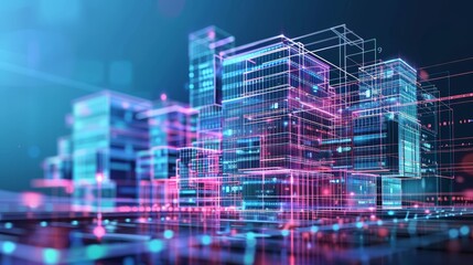 Futureproofing Finance Innovative Blueprint of Modern Bank with Holographic Data Overlay