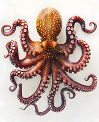 Obraz premium Close up of a detailed orange octopus tentacle on a white background