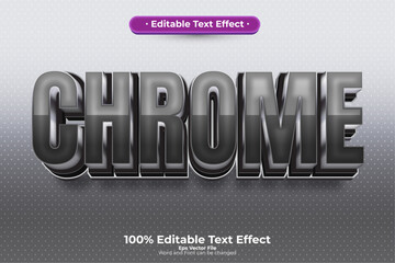 Chrome editable text effect in modern trend style