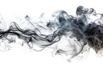 Fototapeta premium Abstract black and gray smoke soft cloudy isolated on transparent background