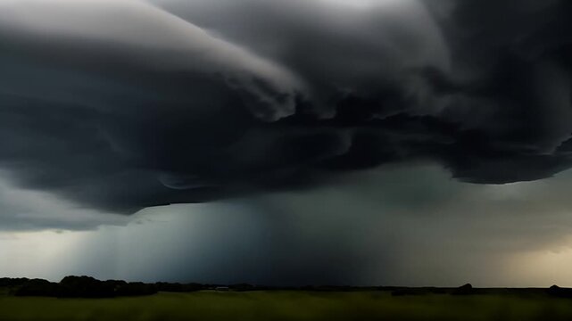An approaching black thundercloud creates a tense and ominous atmosphere.