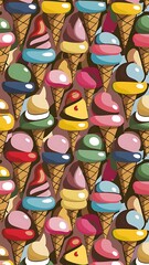 Obraz premium Pop cute cup ice cream wallpaper background
