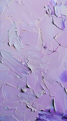 Light purple oil painting texture with white brush strokes on a smooth background..