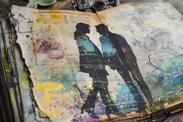 Fototapeta premium Creative scrapbook page, various themes and styles, featuring unique designs and elements...