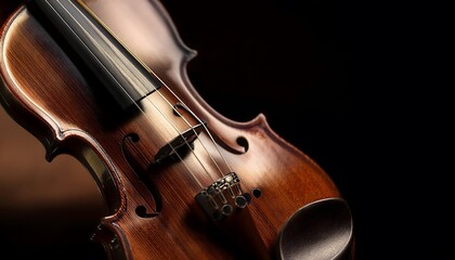 Fototapeta premium Violin on black background