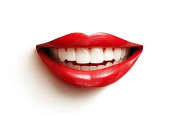 Fototapeta premium Smiling mouth isolated on a white background