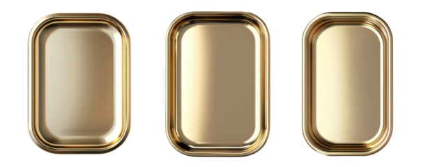 set of different square shape gold rectangle frame shape transparent background