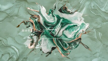 Mint green marble texture. Luxury abstract fluid art paint background. Beautiful modern 3d wallpaper