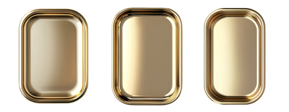 set of different square shape gold rectangle frame shape transparent background