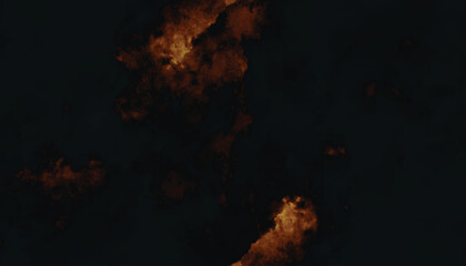 Dark brown grunge texture. Abstract watercolor background. Fire burning in the dark. 