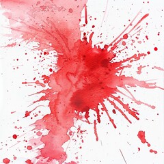 Red Watercolor Splash on White Background. AI generated image