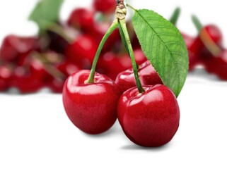 Fresh ripe sweet cherry fruit